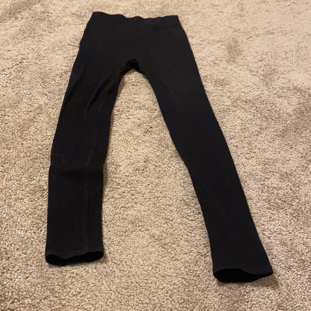 Pink blush black ribbed maternity leggings